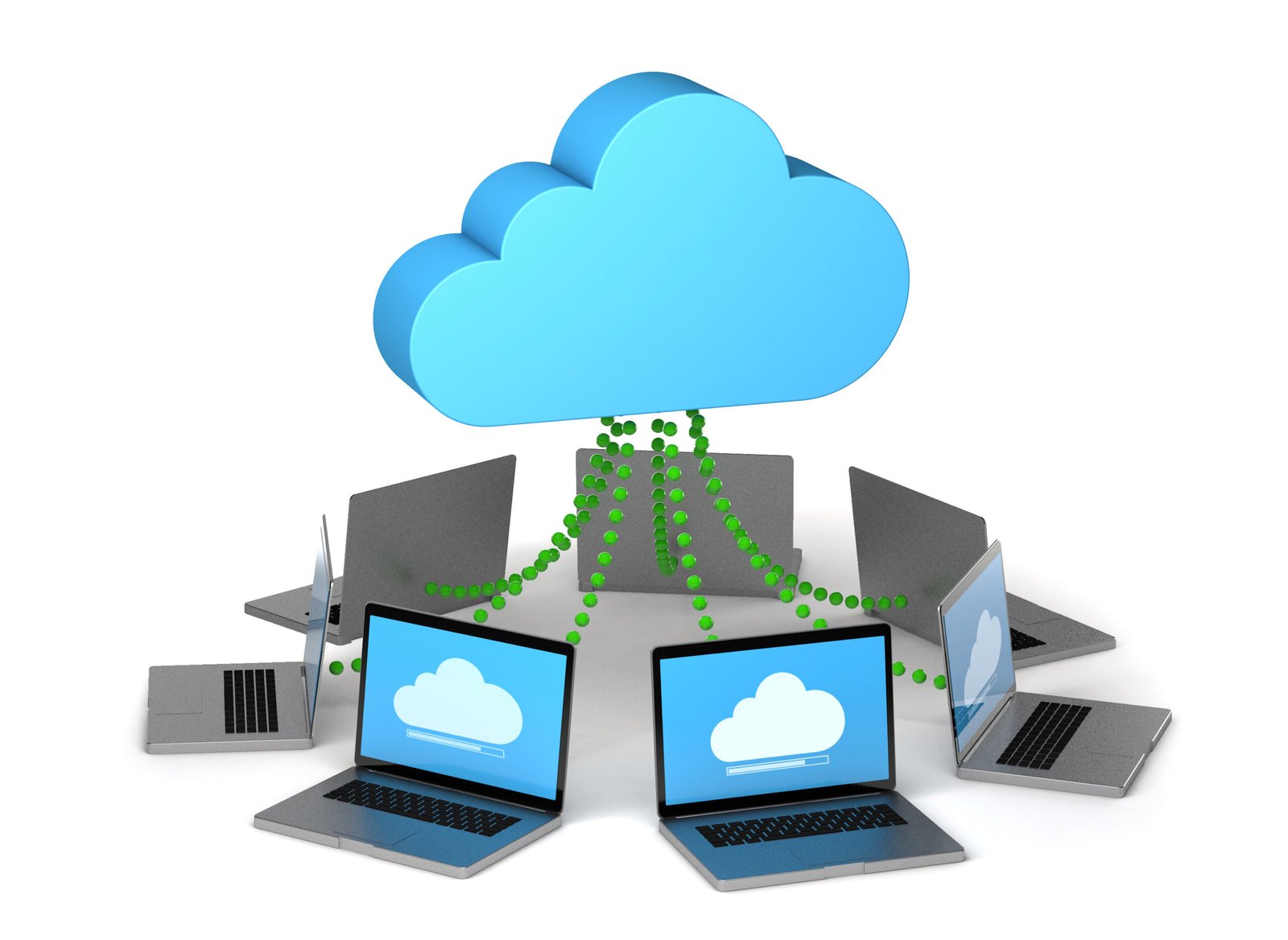 cloud storage. synchronization of information between work compu