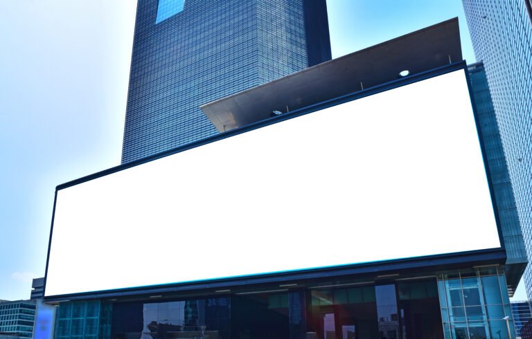 빌딩 옥외 전광판 광고 목업 배경